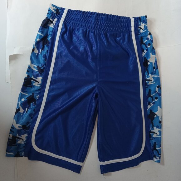 Vintage NBA Athletic Works Basketball Shorts Blue L Dazzle Shiny Men's Large 90s - Picture 1 of 15